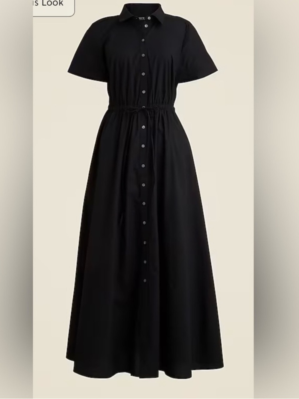 J Crew Cerise Black Shirtdress Size 4 Cotton Button Down Tie waist Cinch - Picture 5 of 7